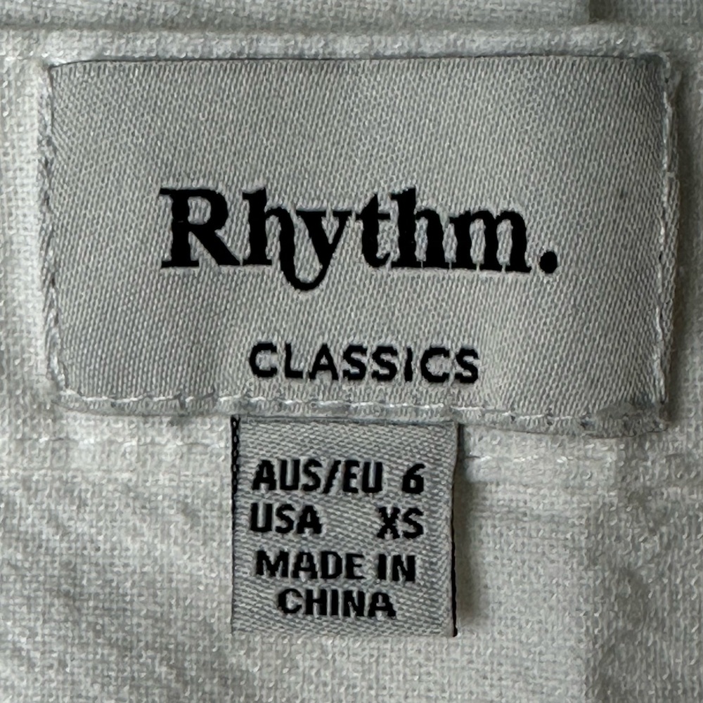 Rhythm Minidress White V-Neck Spaghetti Straps Cotton/Rayon size XS - Picture 4 of 9